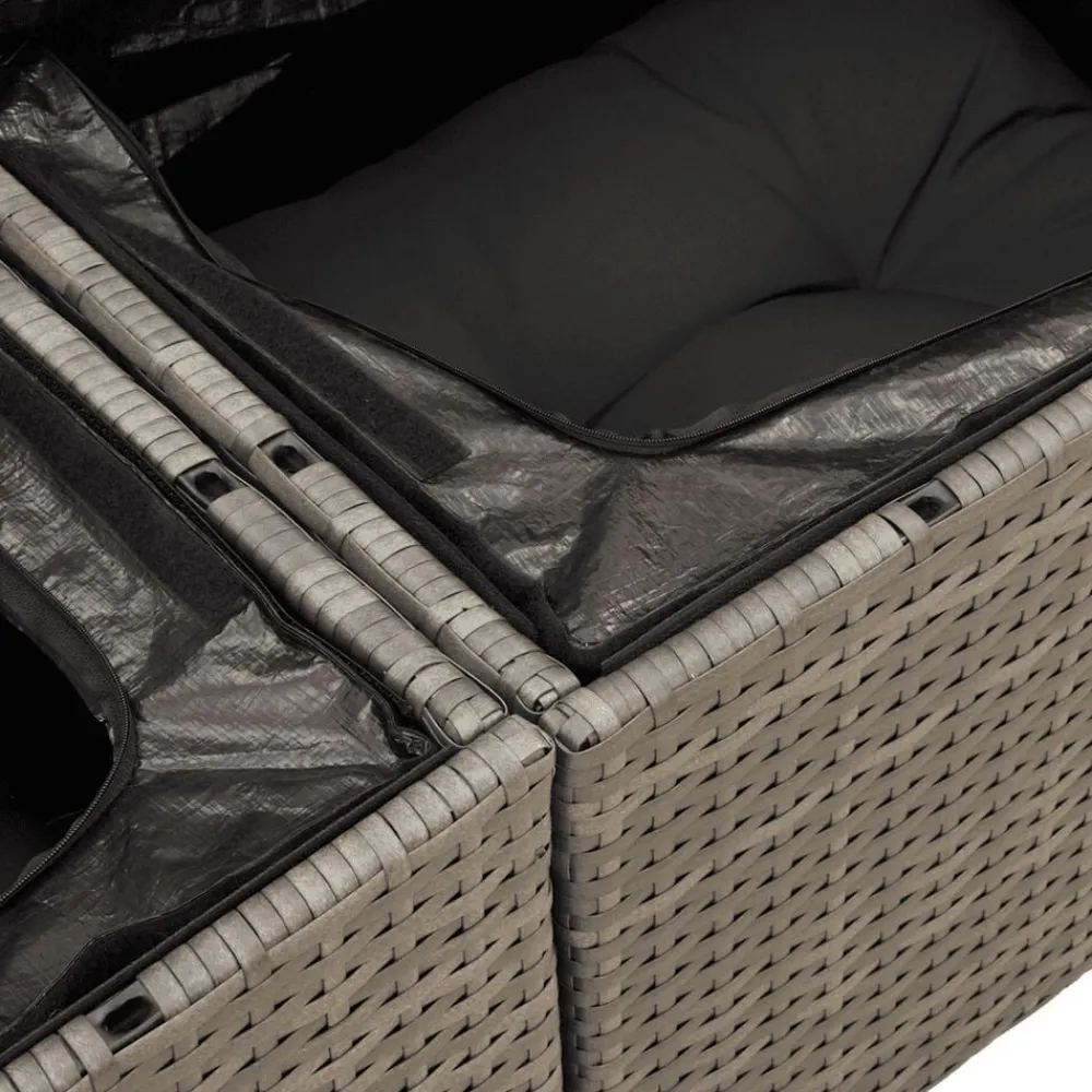 vidaXL Muebles De Jardín-Set de muebles de jardín 6 pzas y cojines ratán sintético
