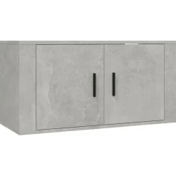 vidaXL Set de muebles de TV 4 pzas madera contrachapada gris hormigón Gris hormigón Clearance