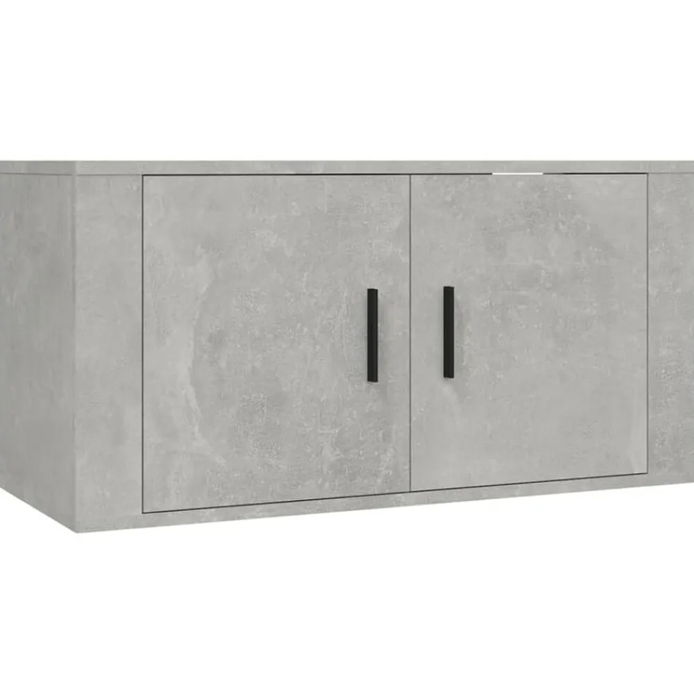 vidaXL Set de muebles de TV 4 pzas madera contrachapada gris hormigón Gris hormigón Clearance