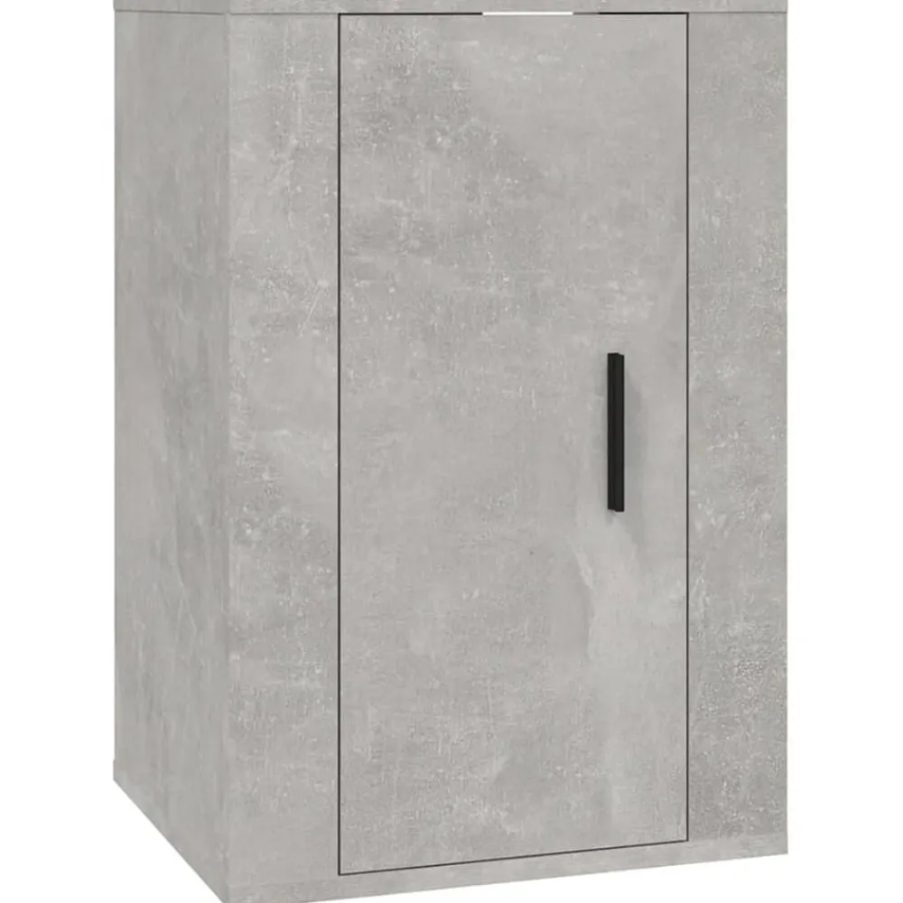 vidaXL Set de muebles de TV 4 pzas madera contrachapada gris hormigón Gris hormigón Clearance