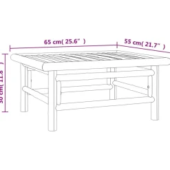 vidaXL Set de muebles de jardín 4 piezas bambú y cojines gris claro Discount