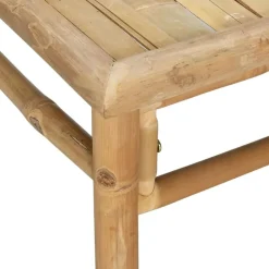 vidaXL Set de muebles de jardín 4 piezas bambú y cojines gris claro Discount