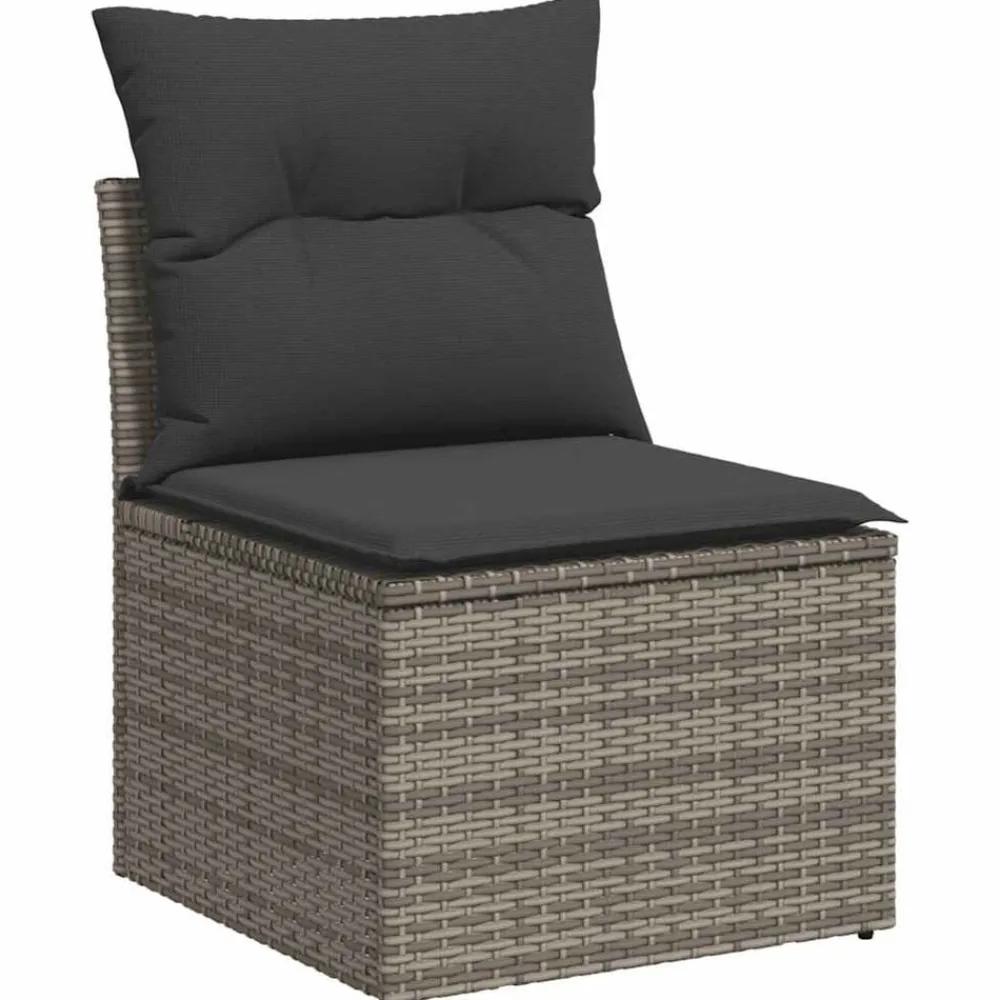 vidaXL Muebles De Jardín-Set de muebles de jardín 6 pzas y cojines ratán sintético
