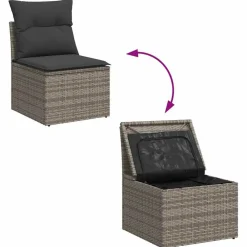 vidaXL Muebles De Jardín-Set de muebles de jardín 6 pzas y cojines ratán sintético