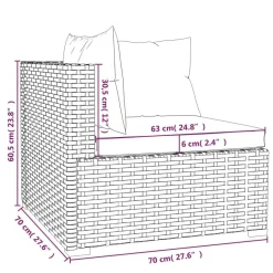 vidaXL Muebles De Jardín-Set de muebles de jardín 4 pzas y cojines ratán sintético gris