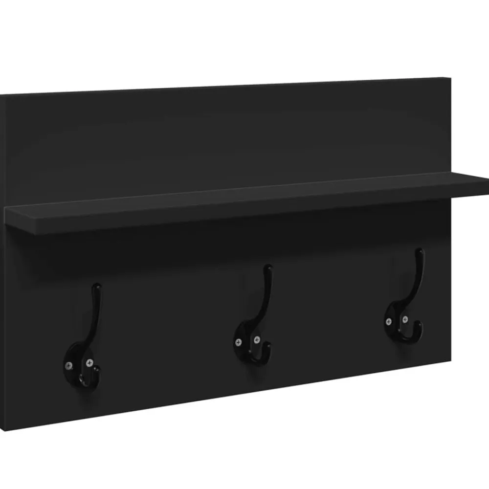 vidaXL Set de muebles de recibidor 4 piezas madera de ingeniería Negro Outlet