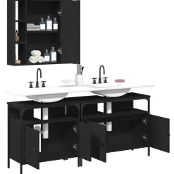 vidaXL Conjuntos De Muebles-Set de muebles de baño 3 piezas madera contrachapada