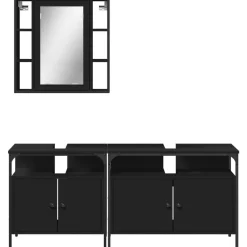 vidaXL Conjuntos De Muebles-Set de muebles de baño 3 piezas madera contrachapada