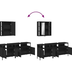 vidaXL Conjuntos De Muebles-Set de muebles de baño 3 piezas madera contrachapada