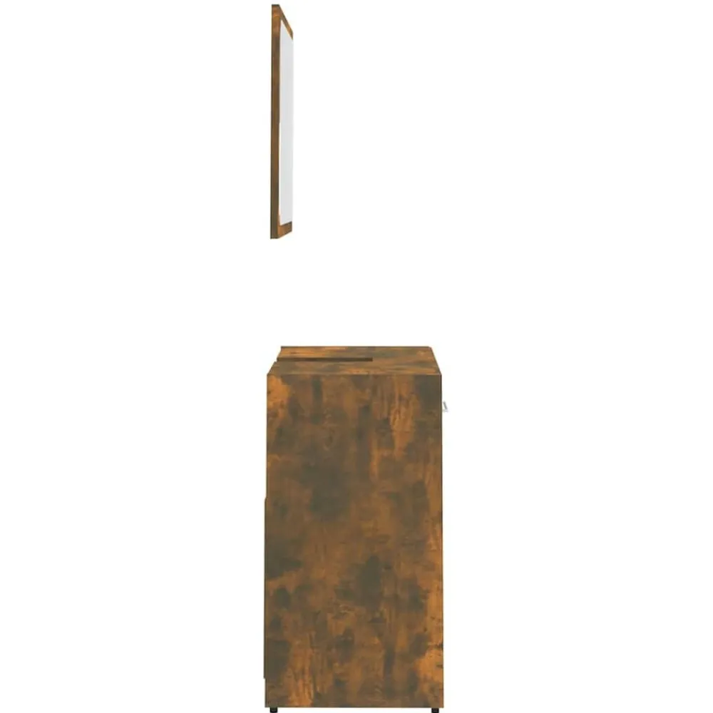 vidaXL Set de muebles de baño madera contrachapada color Roble ahumado Sale