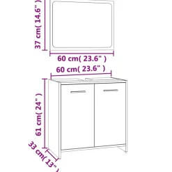 vidaXL Set de muebles de baño madera contrachapada color Roble ahumado Sale