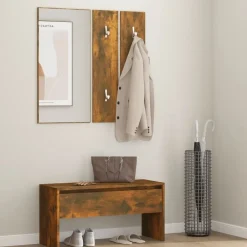 vidaXL Set de muebles de recibidor madera contrachapada Roble ahumado Online