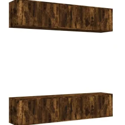 vidaXL Set de muebles de TV 6 pzas madera contrachapada Roble ahumado Online