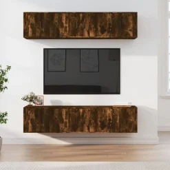 vidaXL Set de muebles de TV 6 pzas madera contrachapada Roble ahumado Online
