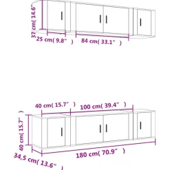 vidaXL Set de muebles de TV 6 pzas madera contrachapada Roble ahumado Online