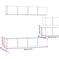 vidaXL Muebles Tv-Set de muebles de TV 6 pzas madera contrachapada