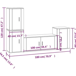 vidaXL Muebles Tv-Set de muebles de TV 4 pzas madera contrachapada