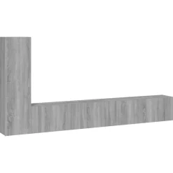 vidaXL Set de muebles para TV 3 pzas madera contrachapada Gris sonoma Discount