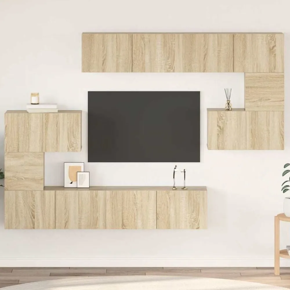 vidaXL Muebles Tv-Set de muebles para TV 8 pzas madera contrachapada