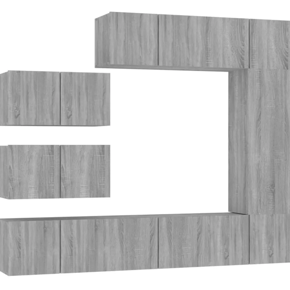 vidaXL Muebles Tv-Set de muebles para TV 8 pzas madera contrachapada
