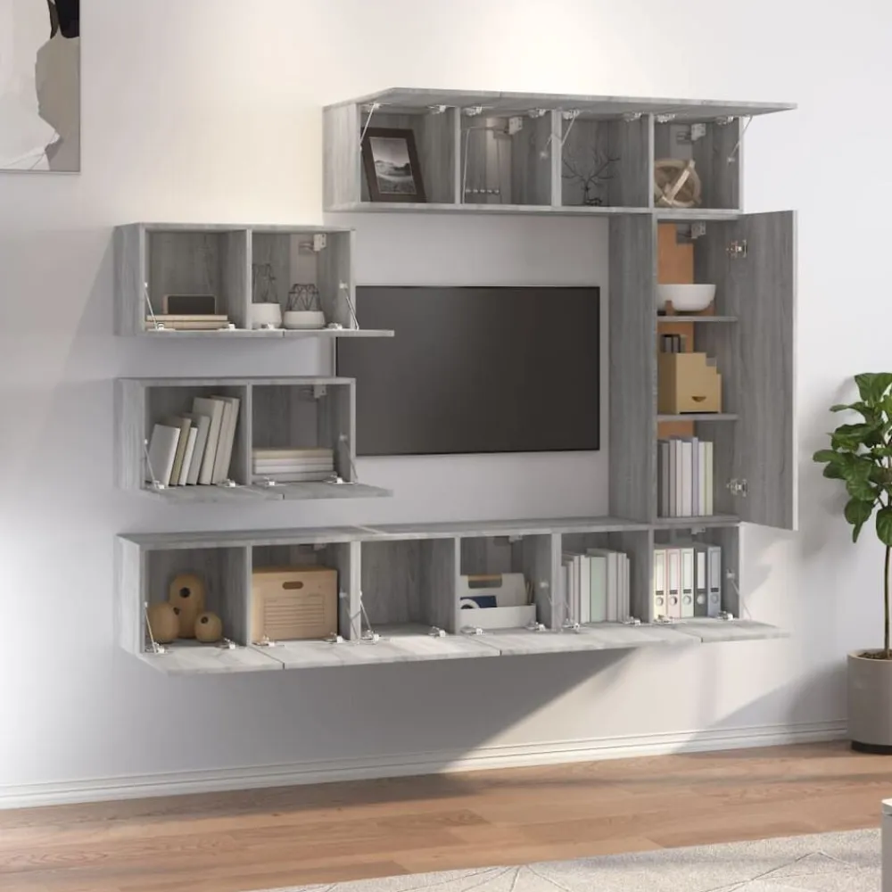 vidaXL Muebles Tv-Set de muebles para TV 8 pzas madera contrachapada