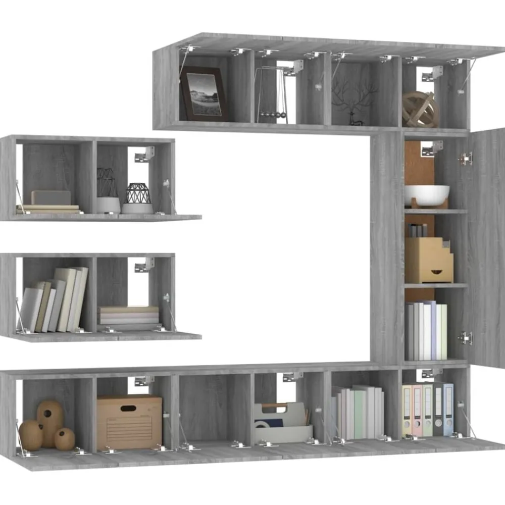 vidaXL Muebles Tv-Set de muebles para TV 8 pzas madera contrachapada