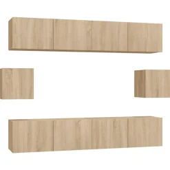 vidaXL Set de muebles para TV 6 pzas madera contrachapada Roble Sonoma New
