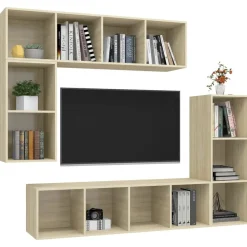 vidaXL Muebles Tv-Set de muebles para TV 4 pzas madera contrachapada