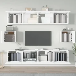 vidaXL Muebles Tv-Set de muebles para TV 6 piezas madera contrachapada