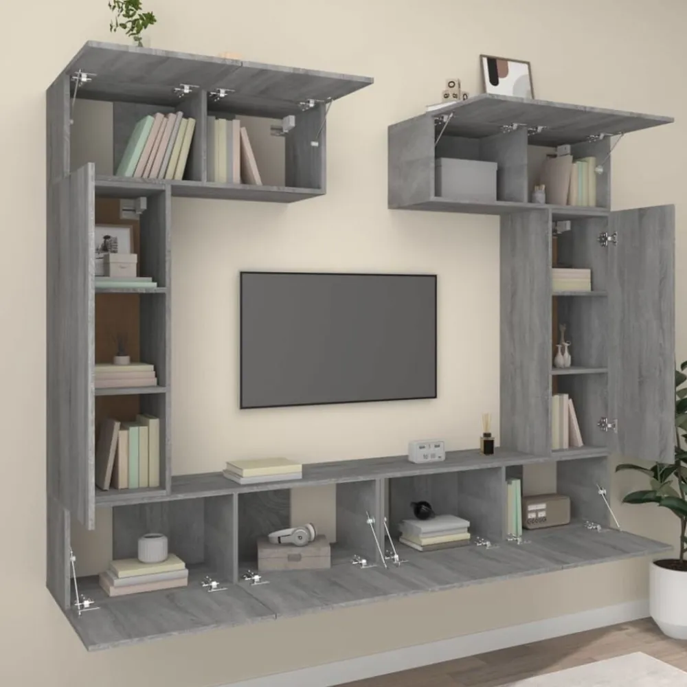 vidaXL Muebles Tv-Set de muebles para TV 6 pzas madera contrachapada