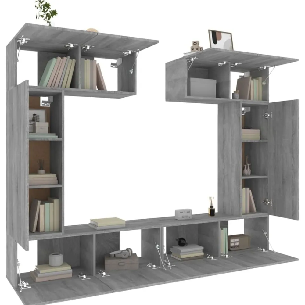 vidaXL Muebles Tv-Set de muebles para TV 6 pzas madera contrachapada