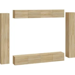 vidaXL Set de muebles para TV 8 pzas madera contrachapada Roble Sonoma Hot