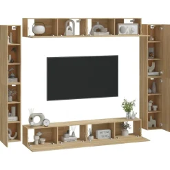vidaXL Set de muebles para TV 8 pzas madera contrachapada Roble Sonoma Hot