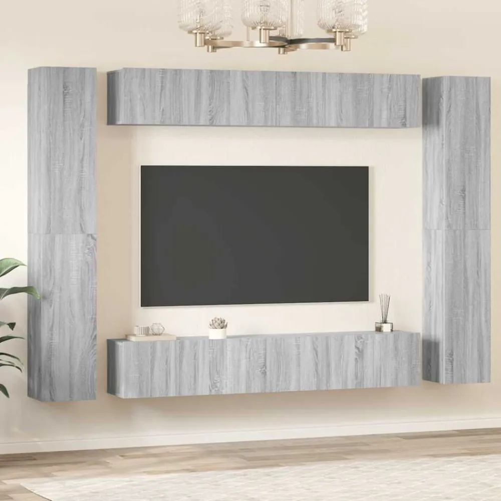 vidaXL Muebles Tv-Set de muebles para TV 10 pzas madera contrachapada