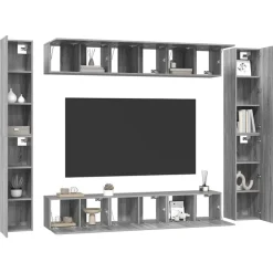 vidaXL Muebles Tv-Set de muebles para TV 10 pzas madera contrachapada