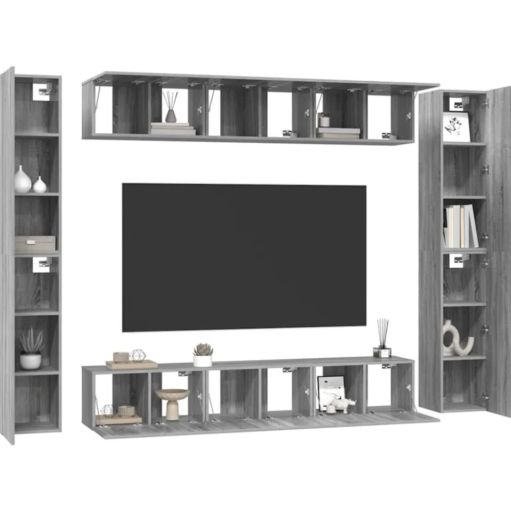 vidaXL Muebles Tv-Set de muebles para TV 10 pzas madera contrachapada