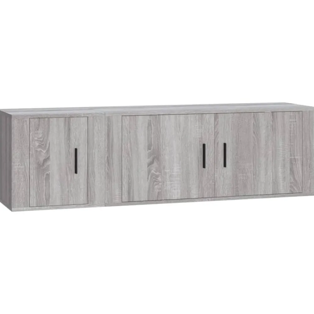 vidaXL Set de muebles para TV 2 pzas madera contrachapada Gris sonoma Discount