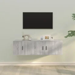 vidaXL Set de muebles para TV 2 pzas madera contrachapada Gris sonoma Discount