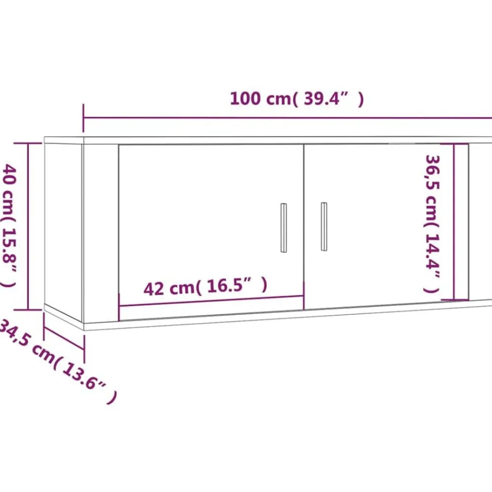 vidaXL Set de muebles para TV 2 pzas madera contrachapada Gris sonoma Discount