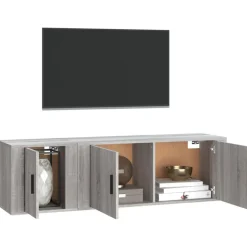 vidaXL Set de muebles para TV 2 pzas madera contrachapada Gris sonoma Discount