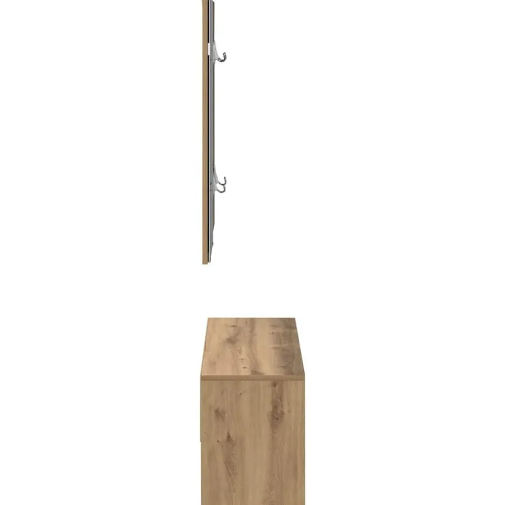 vidaXL Set de muebles recibidor madera contrachapada roble artesanal Roble artisan