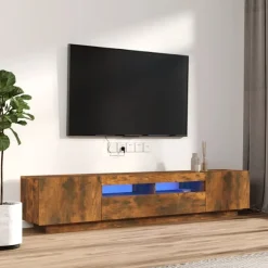 vidaXL Muebles Tv-Set de muebles TV con LEDS 2 pzas contrachapada