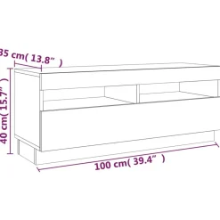 vidaXL Muebles Tv-Set de muebles TV con LEDS 2 pzas contrachapada
