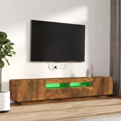 vidaXL Muebles Tv-Set de muebles TV con LEDS 2 pzas contrachapada