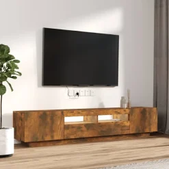 vidaXL Muebles Tv-Set de muebles TV con LEDS 2 pzas contrachapada