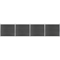 vidaXL Set de panel de valla WPC 699x146 cm Gris