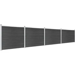 vidaXL Set de panel de valla WPC 699x146 cm Gris
