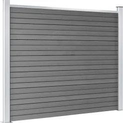 vidaXL Set de panel de valla WPC 699x146 cm Gris