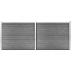 vidaXL Vallas De Jardín-Set de panel de valla WPC 353x146 cm