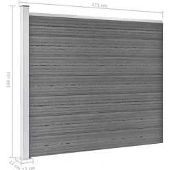 vidaXL Vallas De Jardín-Set de panel de valla WPC 353x146 cm